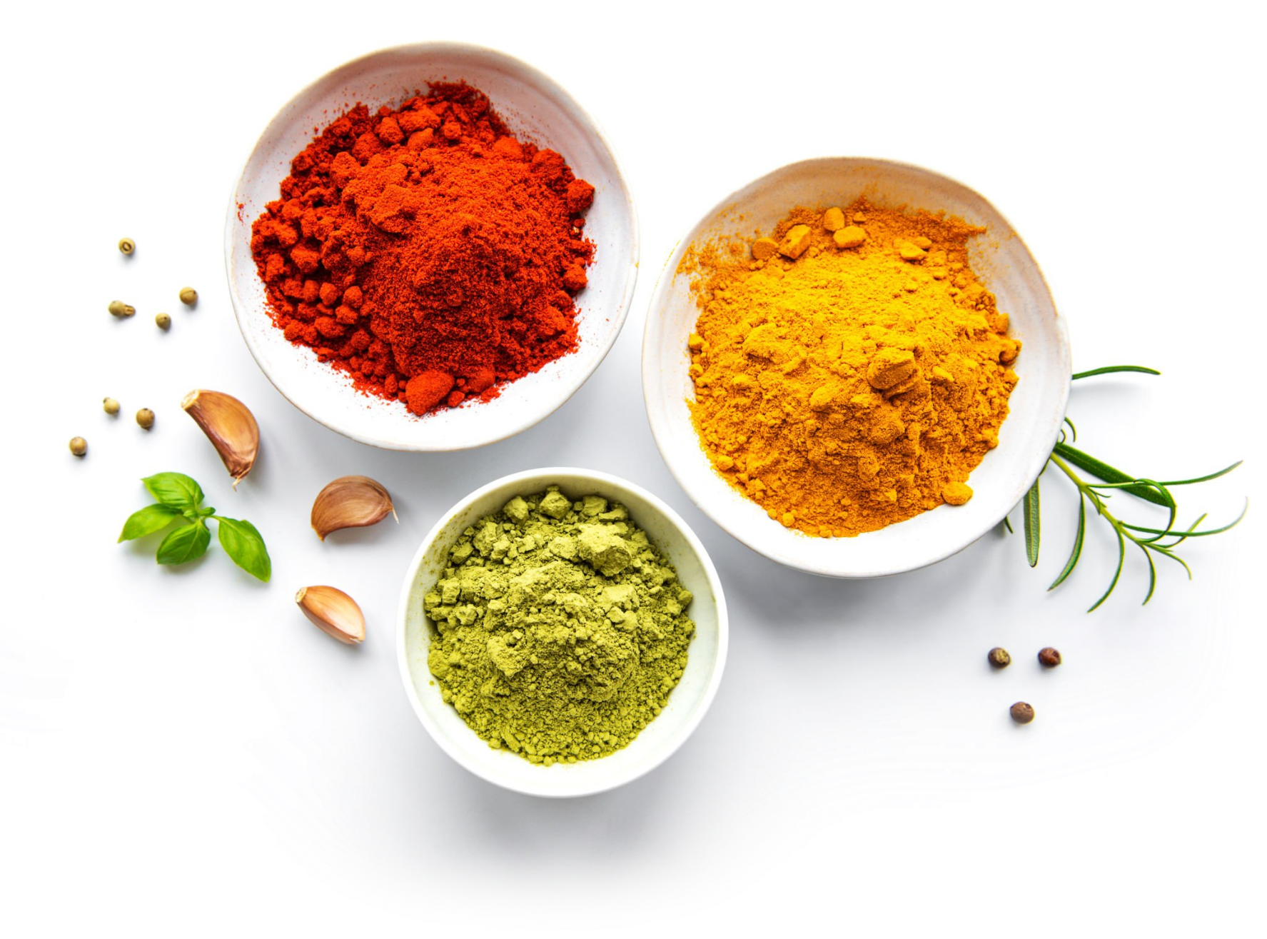 Spices in bowls